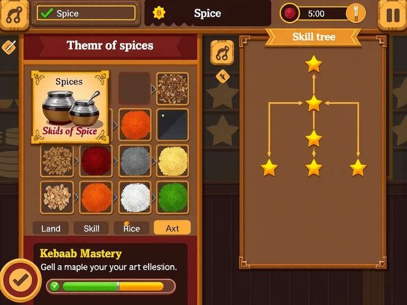Kebab Mastery gameplay screenshot showing spice selection